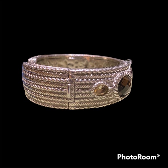 Heavy Judith Ripka Sterling Silver cuff bracelet - Picture 4 of 7